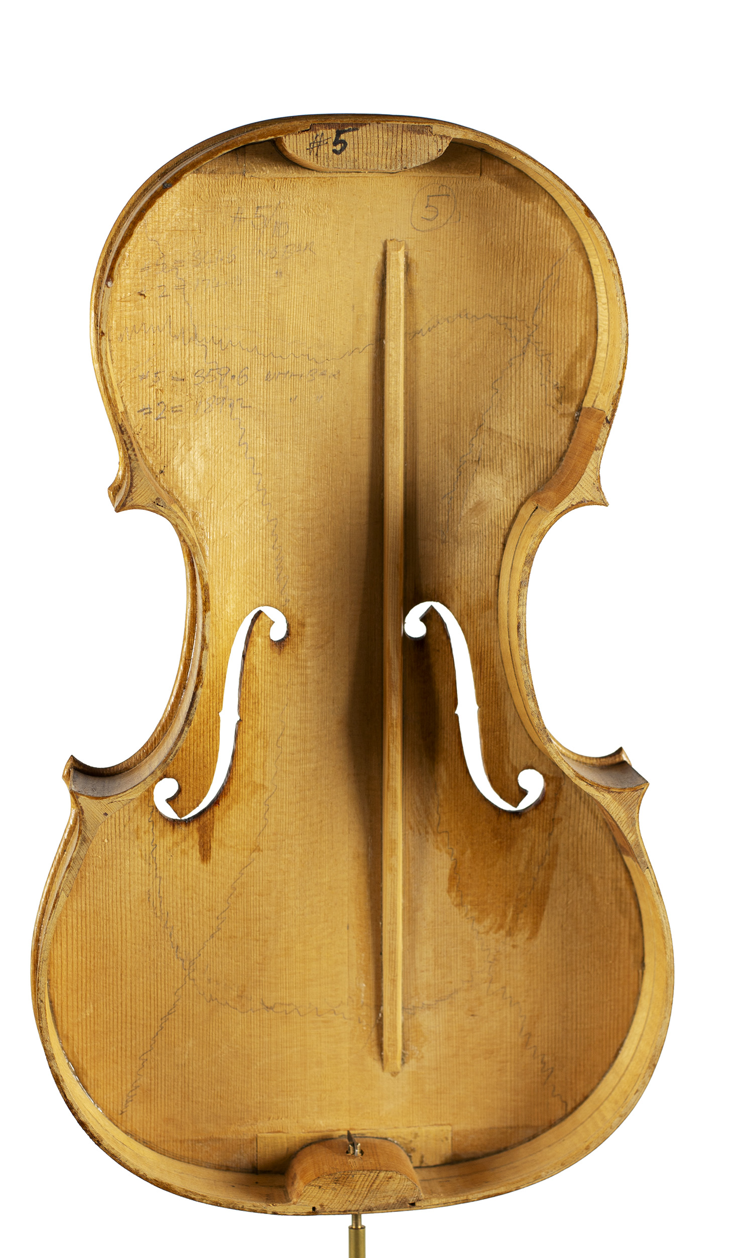 An incomplete violin by Julian Emery — back