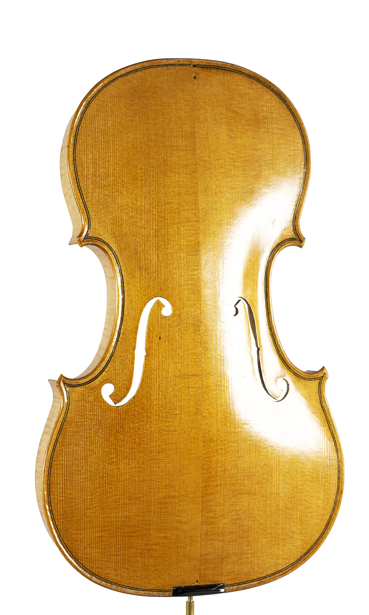 An incomplete violin by Julian Emery — angled view, 10°