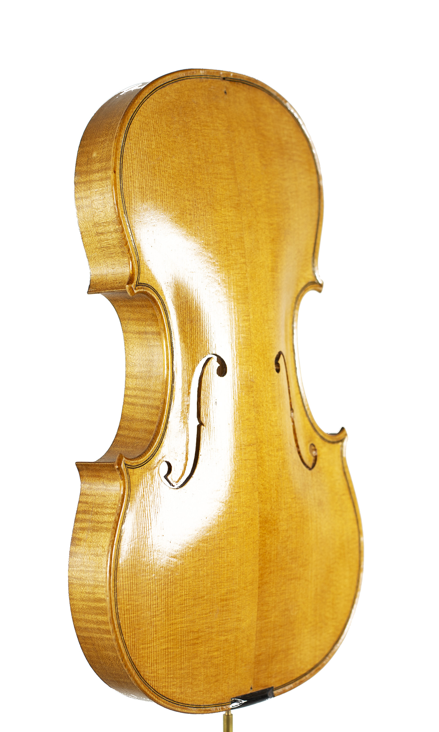 An incomplete violin by Julian Emery — angled view, 40°