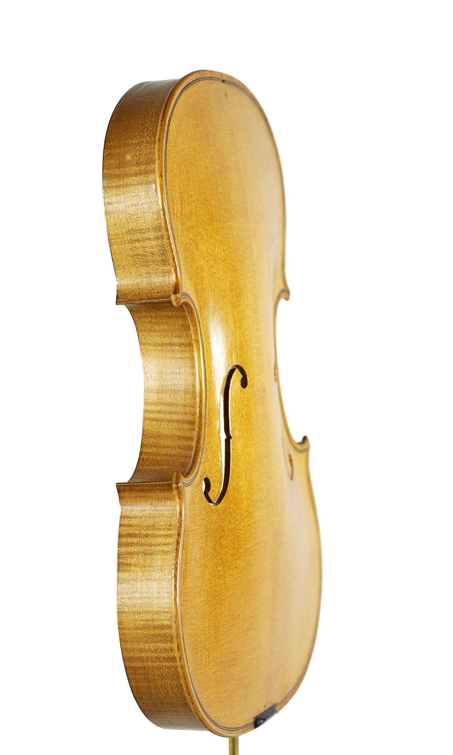 An incomplete violin by Julian Emery — angled view, 60°