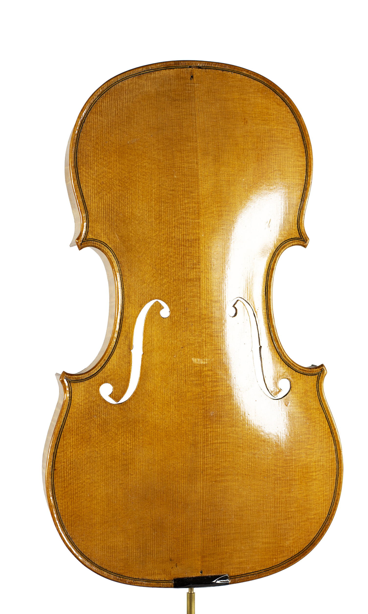 An incomplete violin by Julian Emery — angled view, 10°
