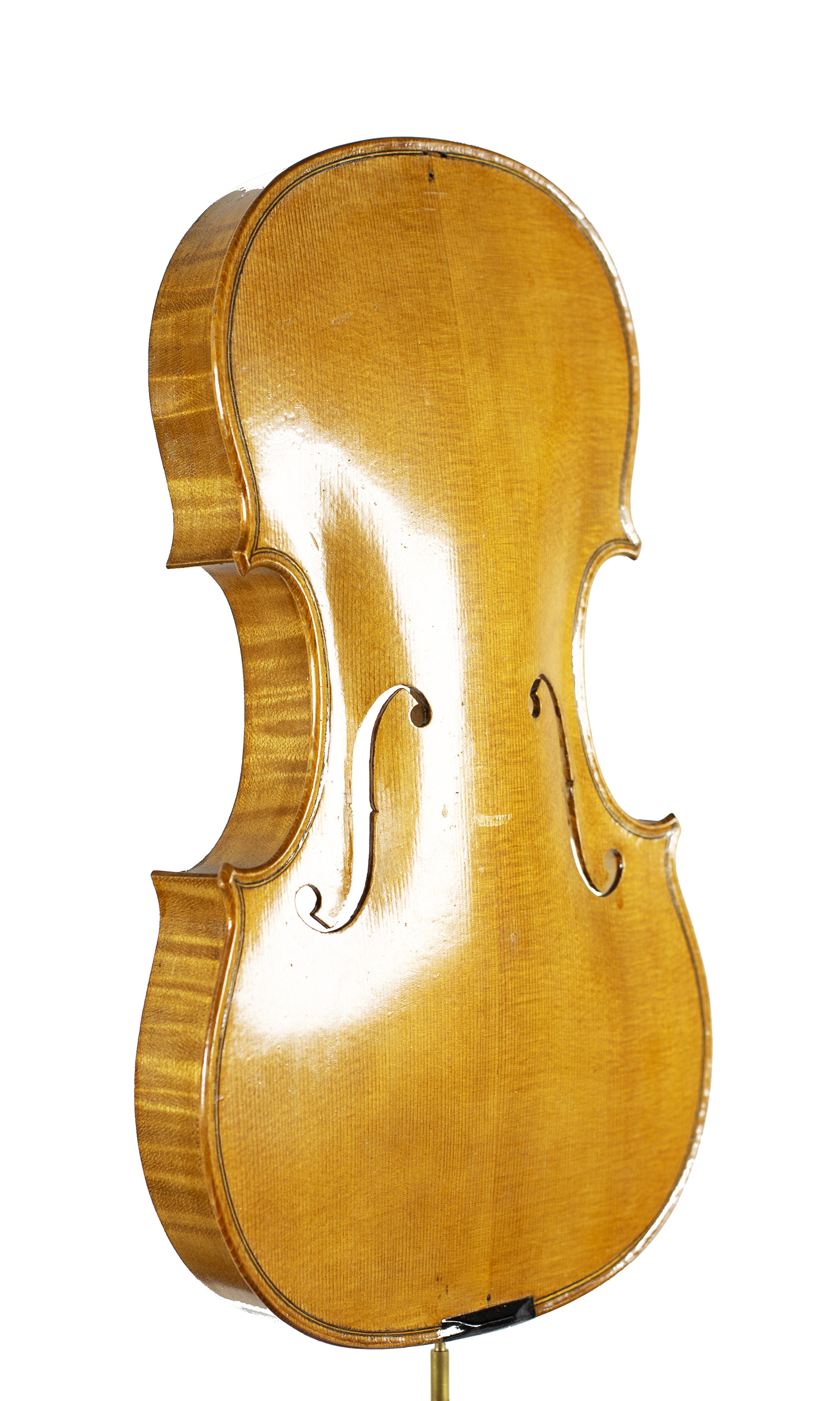 An incomplete violin by Julian Emery — angled view, 40°