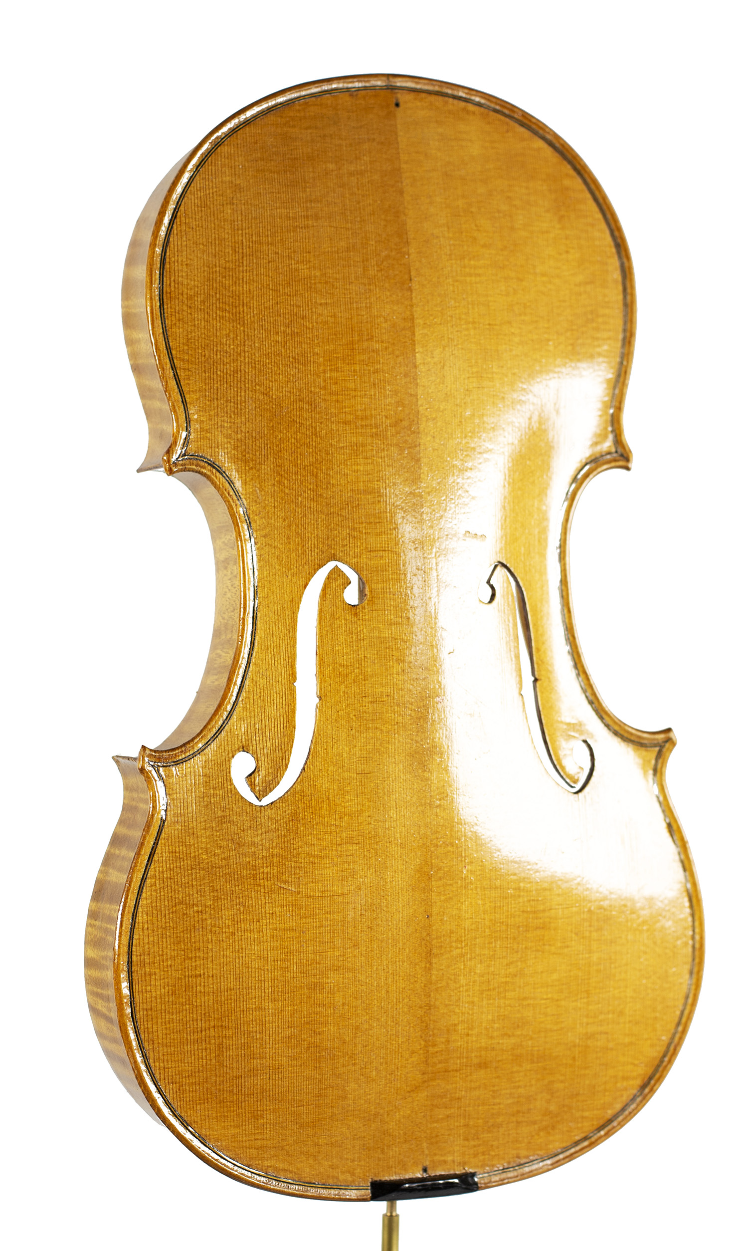 An incomplete violin by Julian Emery — angled view, 20°