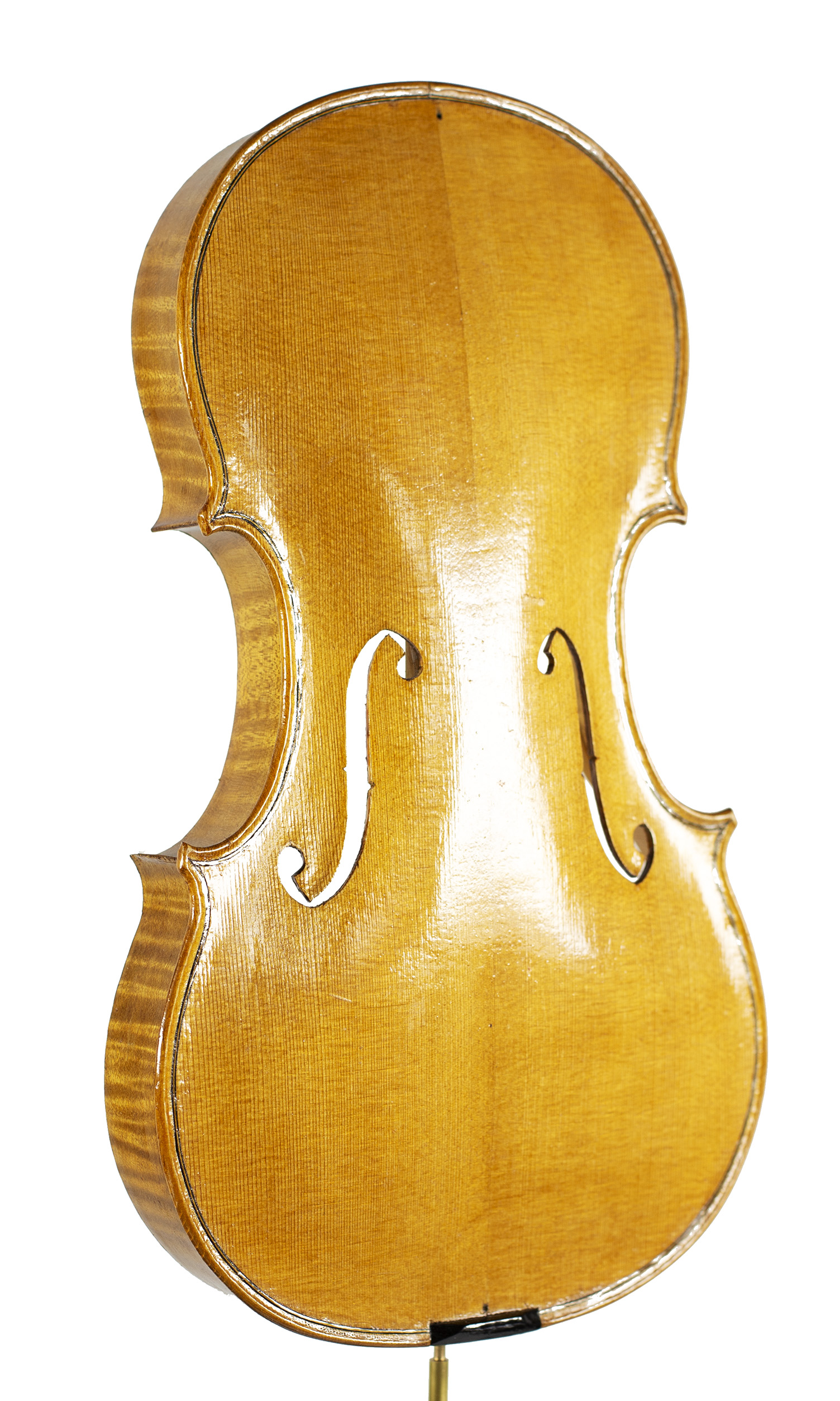 An incomplete violin by Julian Emery — angled view, 30°
