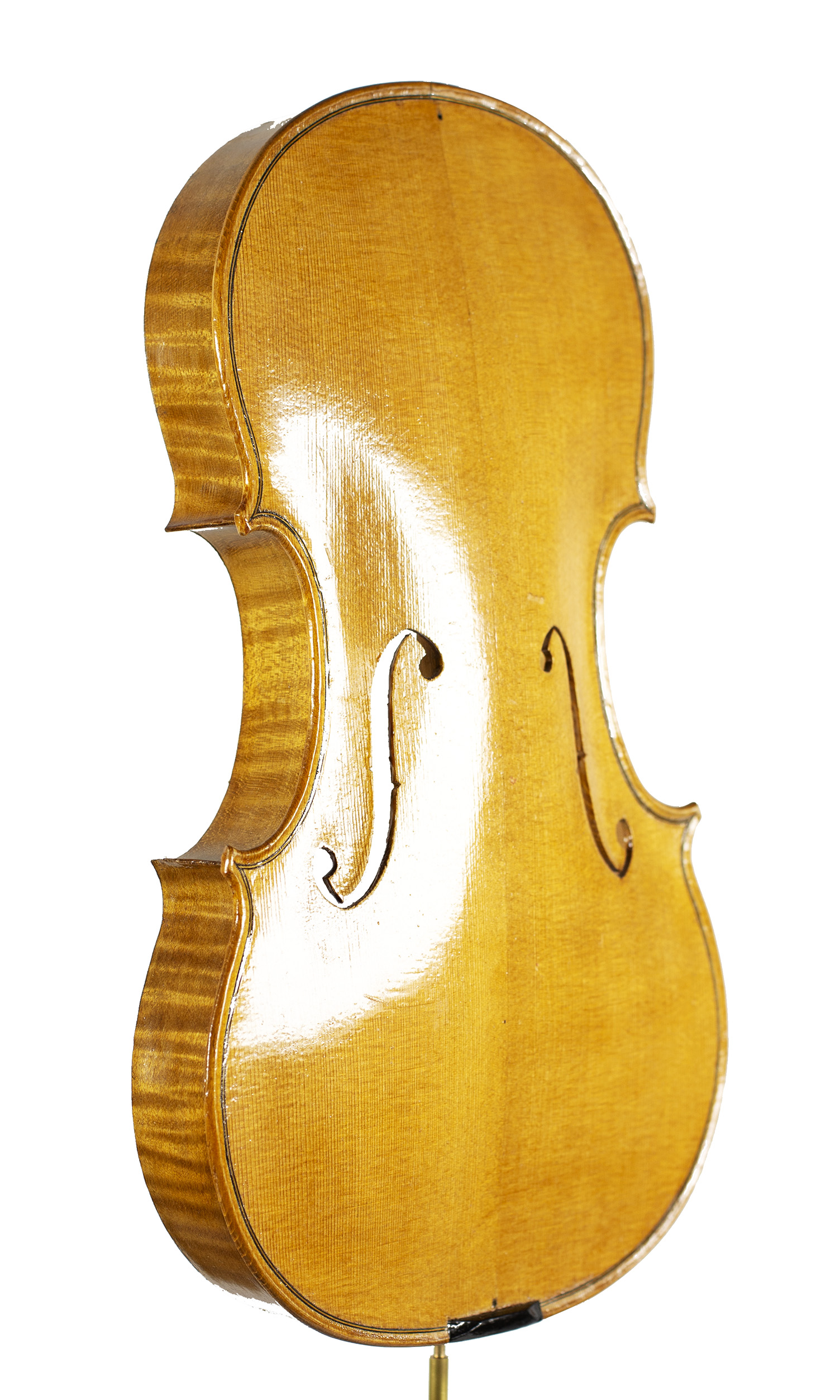 An incomplete violin by Julian Emery — angled view, 40°