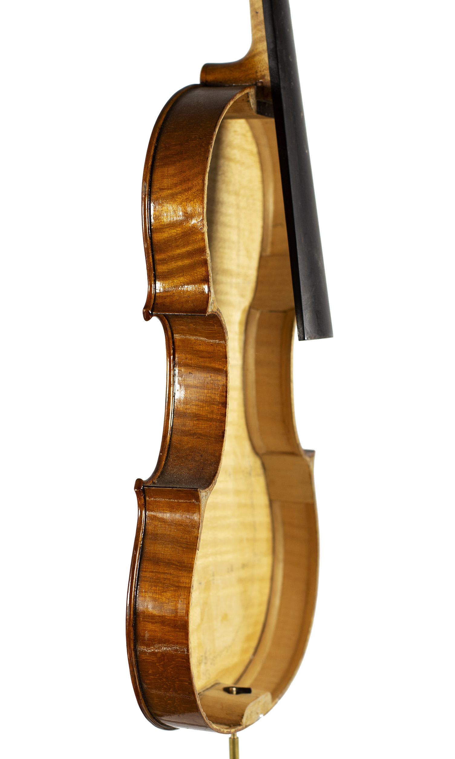 An incomplete violin by Julian Emery — angled view, 70°