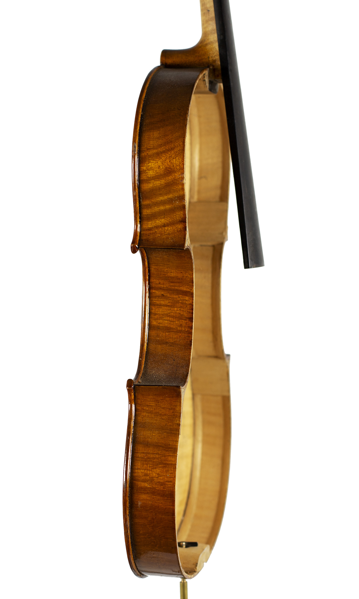An incomplete violin by Julian Emery — angled view, 80°