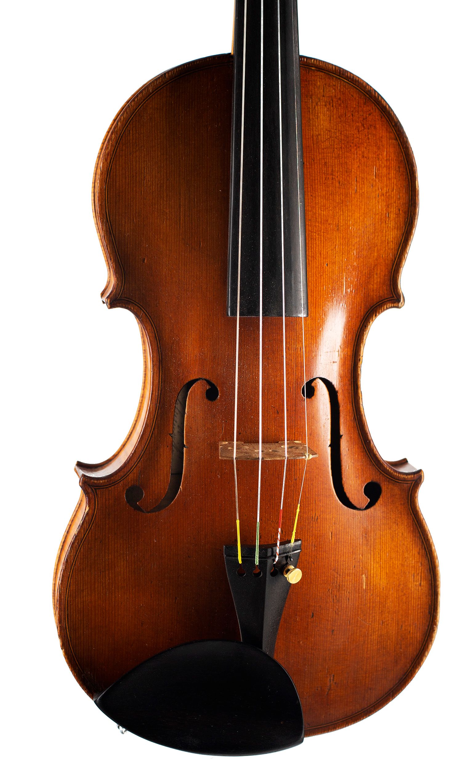 Violin by John Jeffrey, Chirnside, 1887 — angled view, 10°
