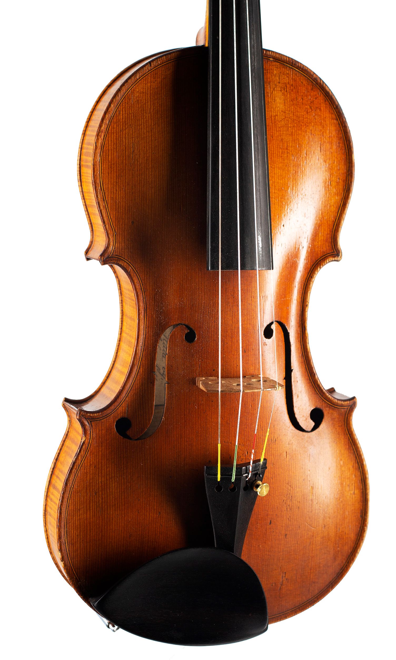 Violin by John Jeffrey, Chirnside, 1887 — angled view, 20°