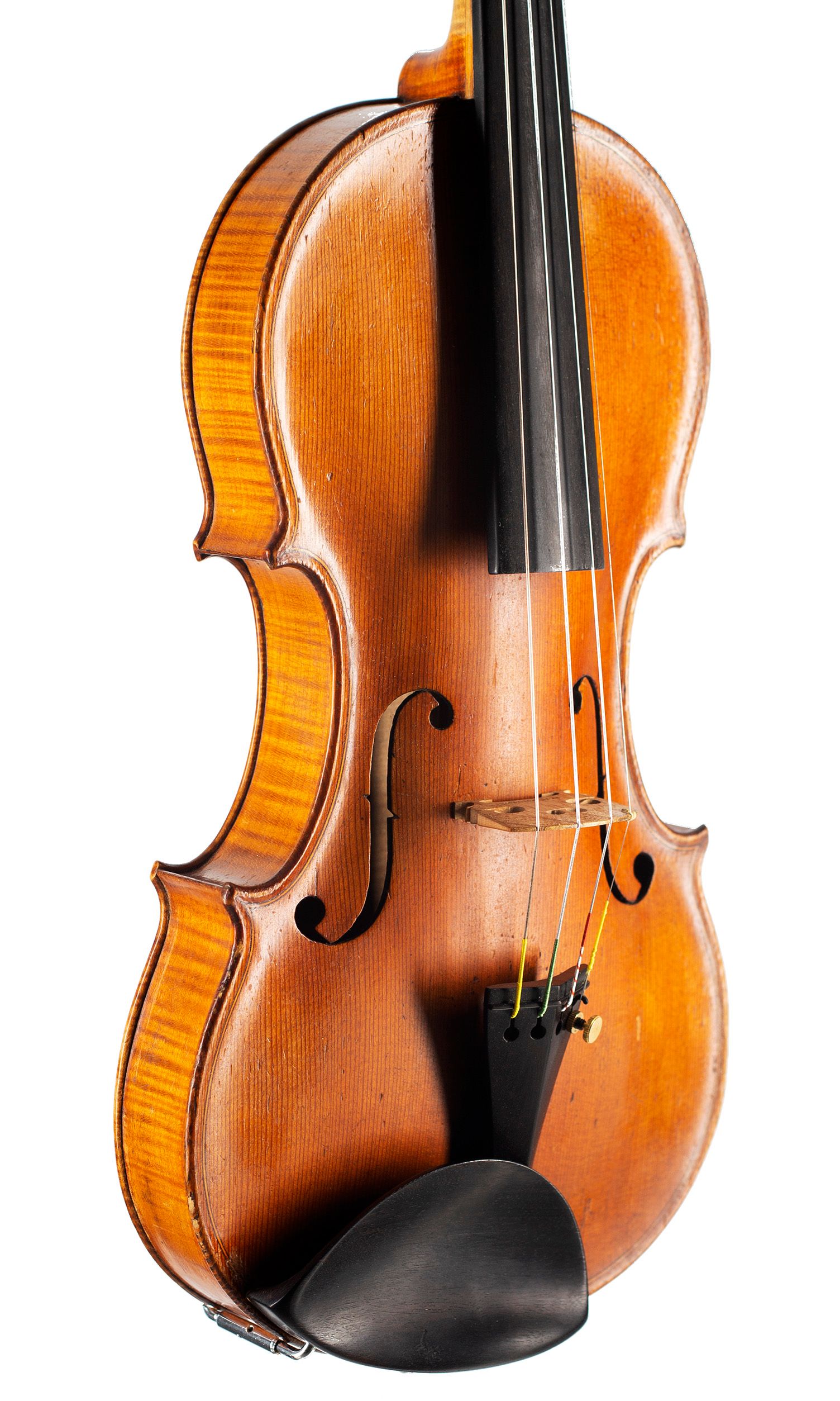 Violin by John Jeffrey, Chirnside, 1887 — angled view, 40°
