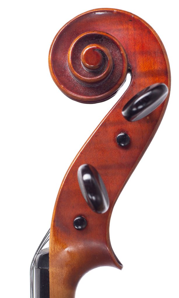 Viola by R. Roberts, 1952 — scroll