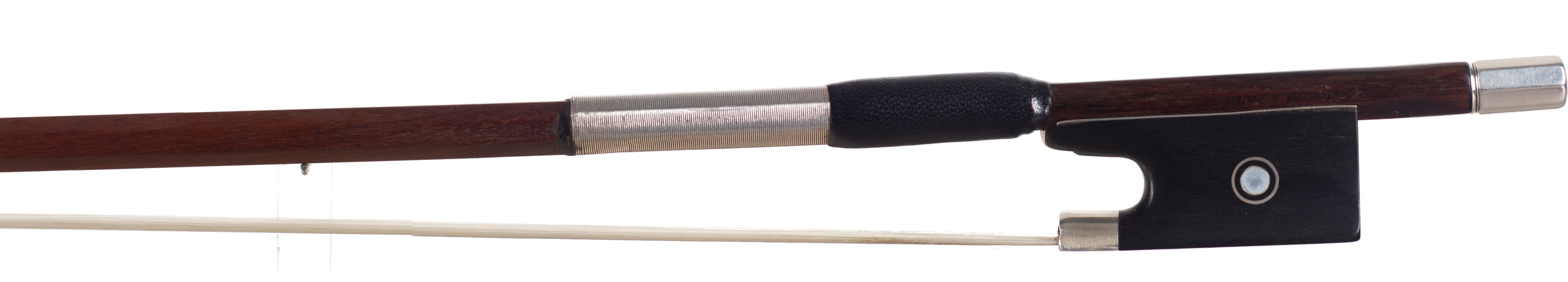 A silver-mounted violin bow by Eugène Sartory, Paris, circa 1920 — frog