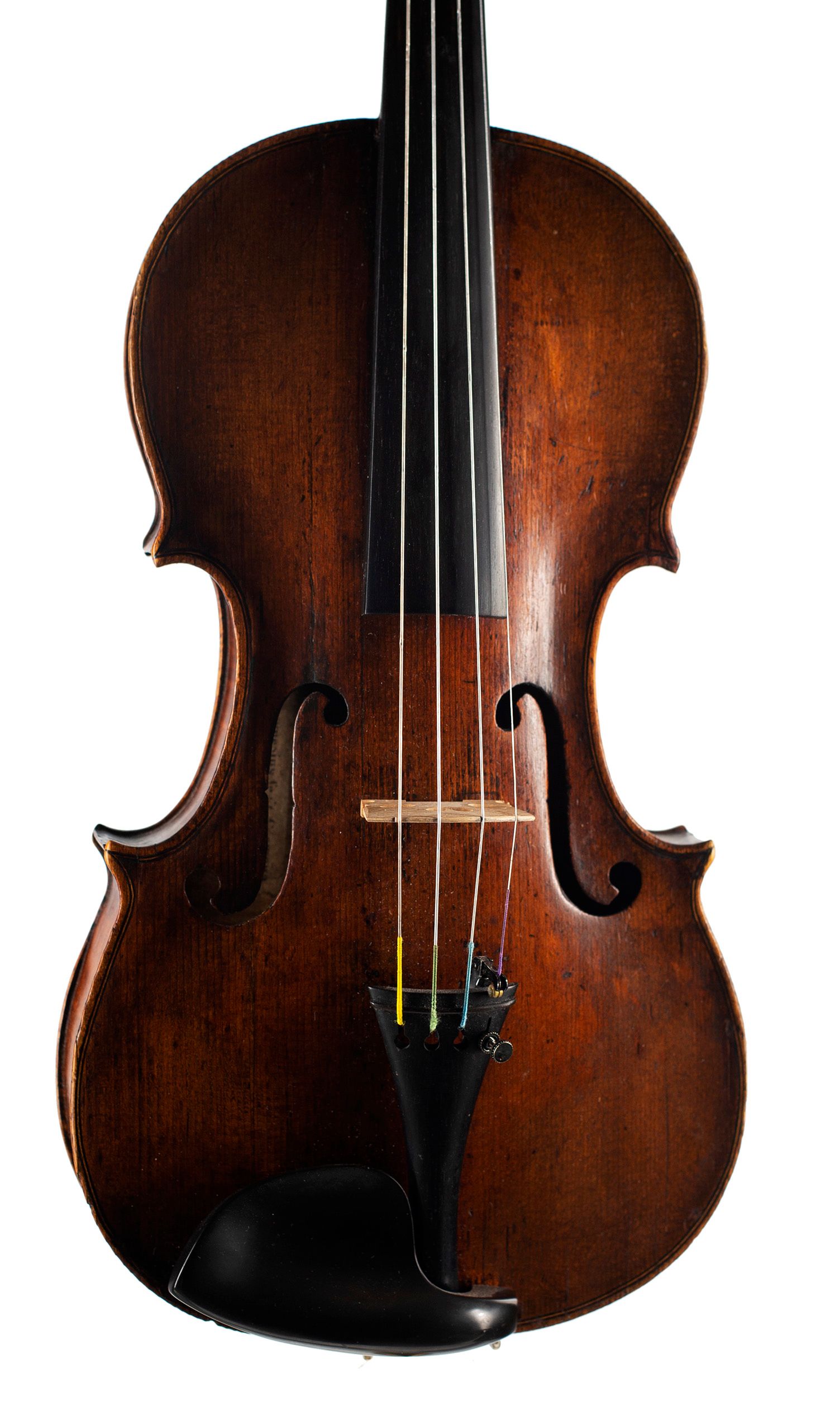 Violin, Workshop of Richard Duke, London, circa 1780 — angled view, 10°