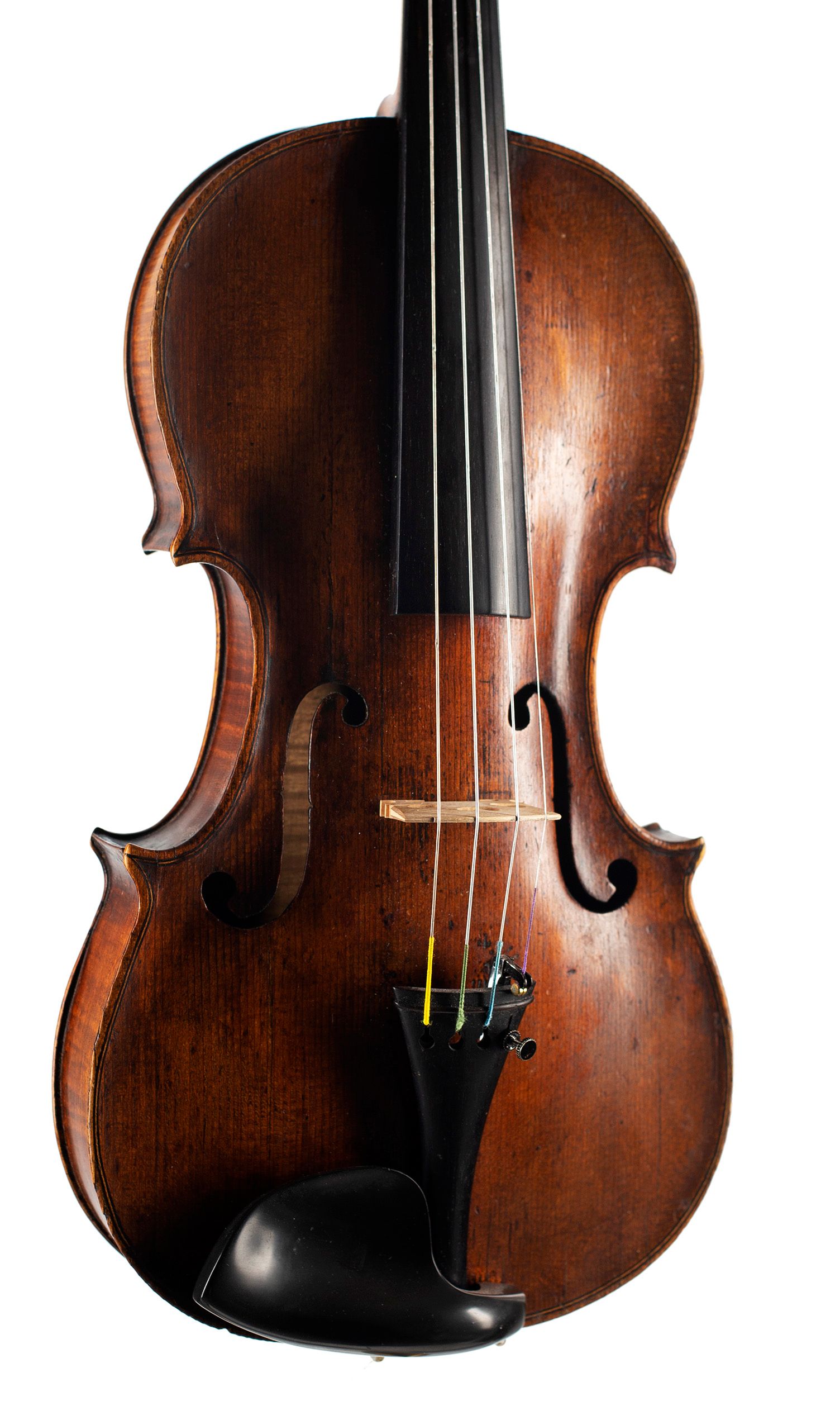 Violin, Workshop of Richard Duke, London, circa 1780 — angled view, 20°