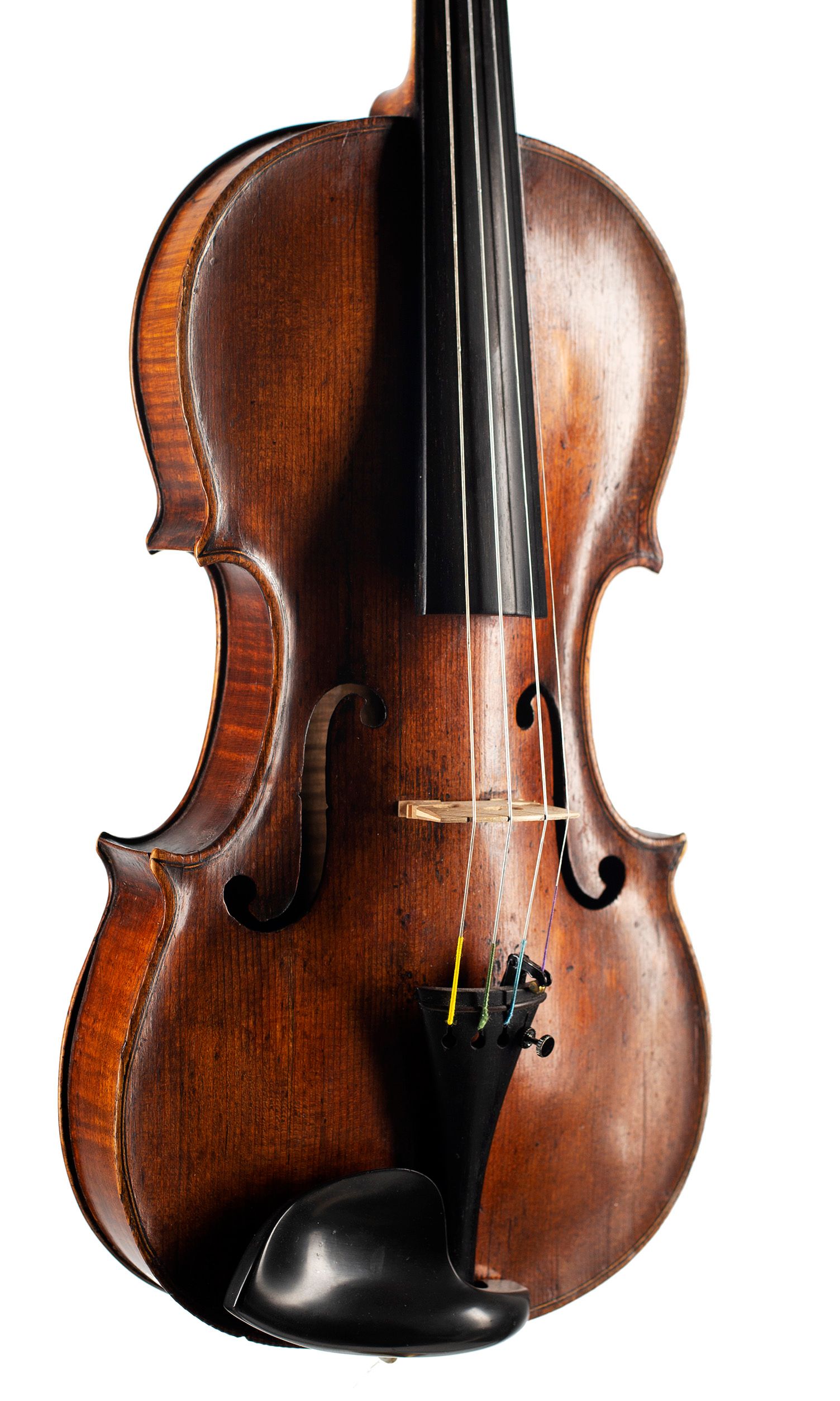 Violin, Workshop of Richard Duke, London, circa 1780 — angled view, 30°