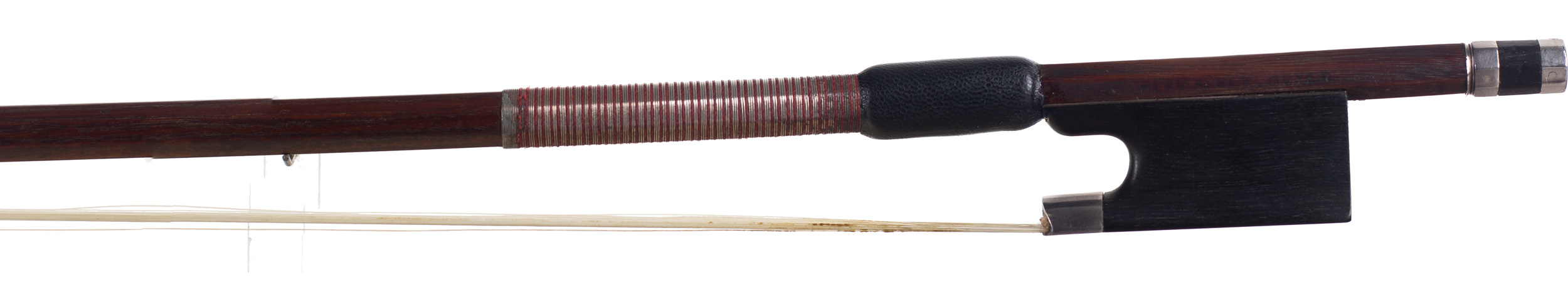 A silver-mounted violin bow by Hermann Albert Hoyer, Germany, circa 1920 — frog