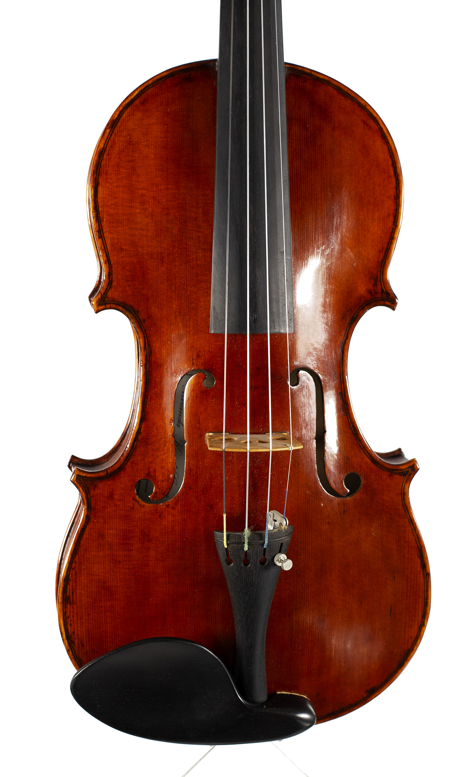 A violin by Miranda Karol Green, Harwell,1993 — angled view, 10°