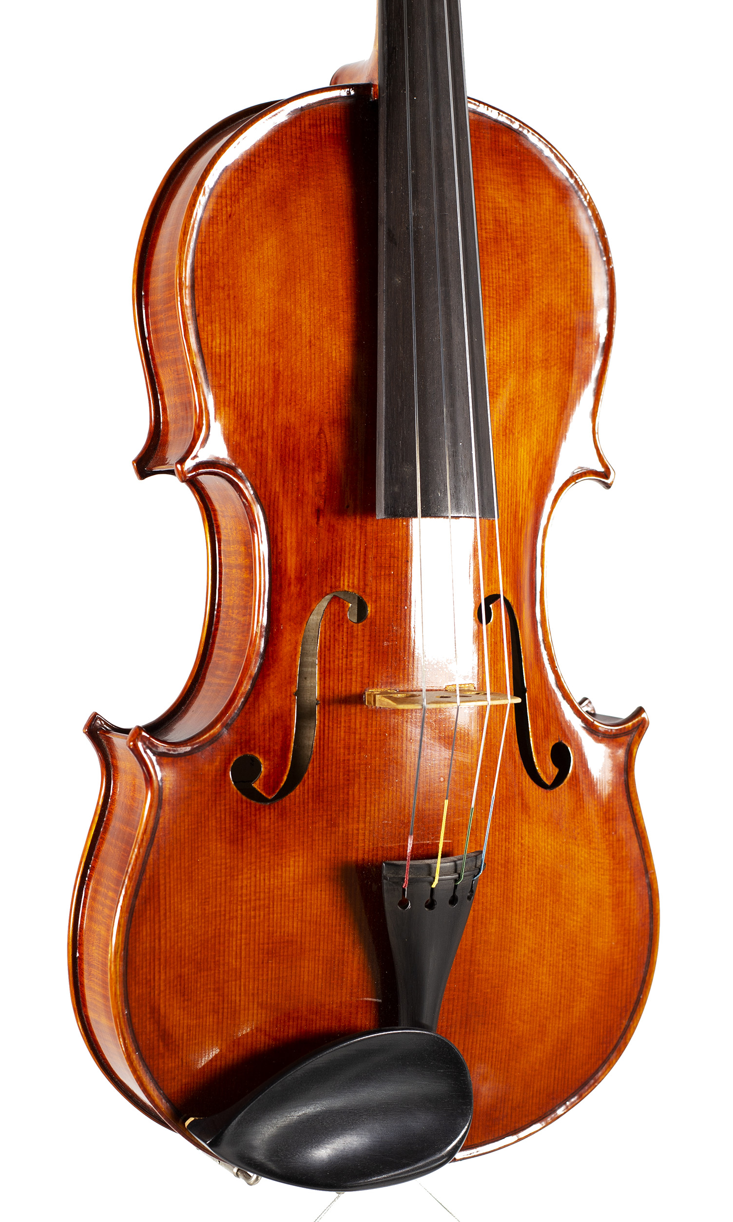 A viola by Miranda Karol Green, Harwell, 1991 — angled view, 30°