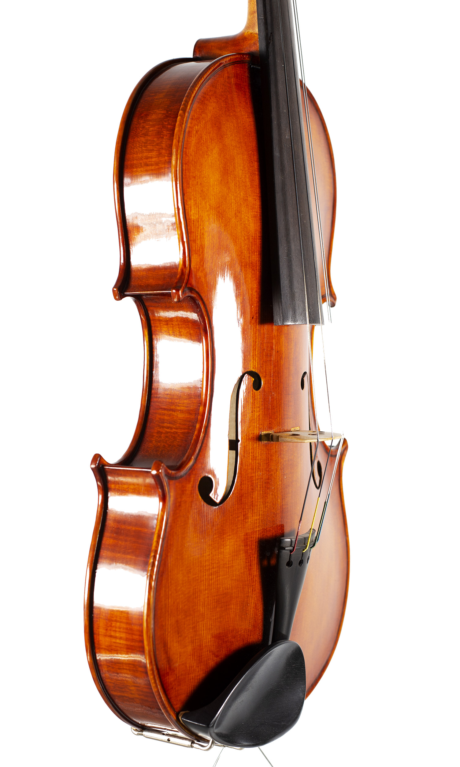 A viola by Miranda Karol Green, Harwell, 1991 — angled view, 60°