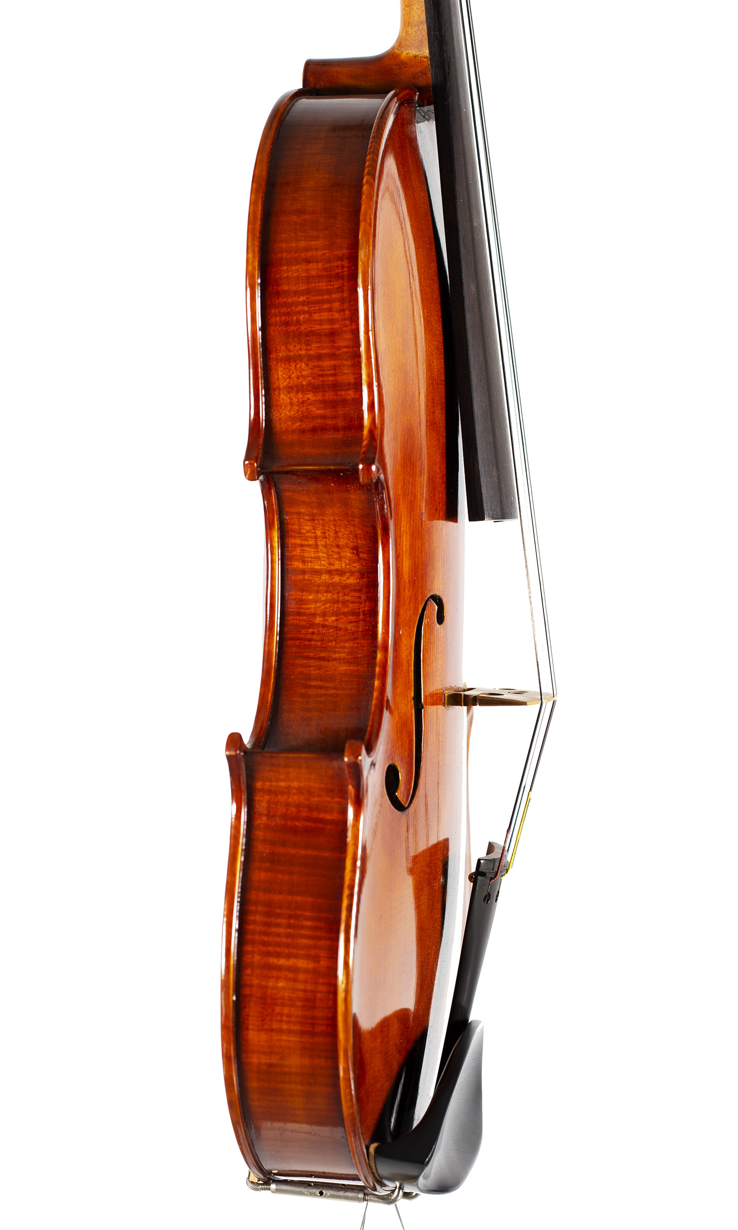 A viola by Miranda Karol Green, Harwell, 1991 — angled view, 80°