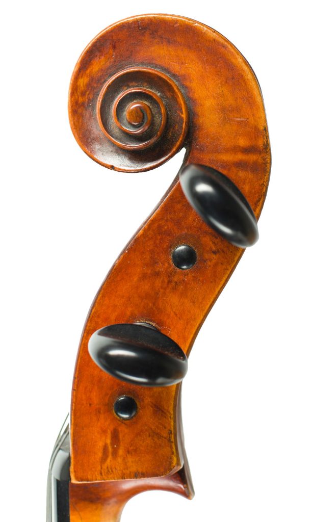 Cello by George Craske, England, circa 1850 — scroll
