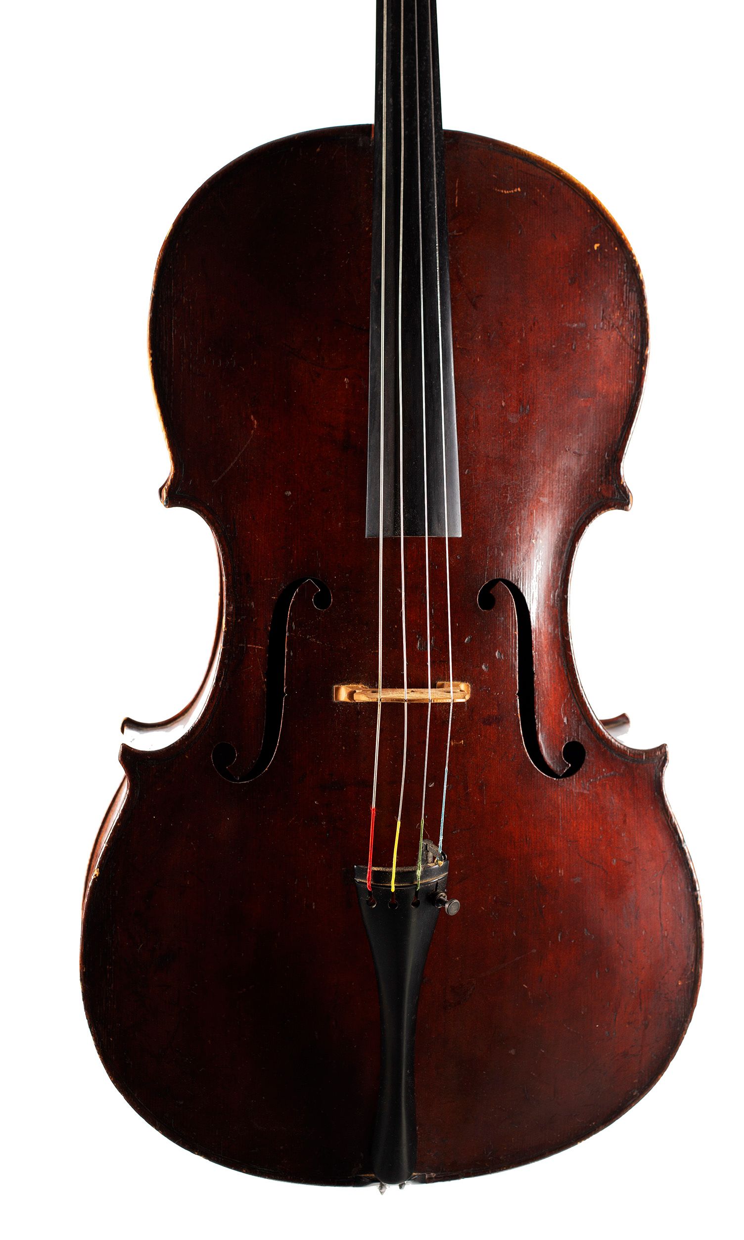 Cello by George Craske, England, circa 1850 — angled view, 10°