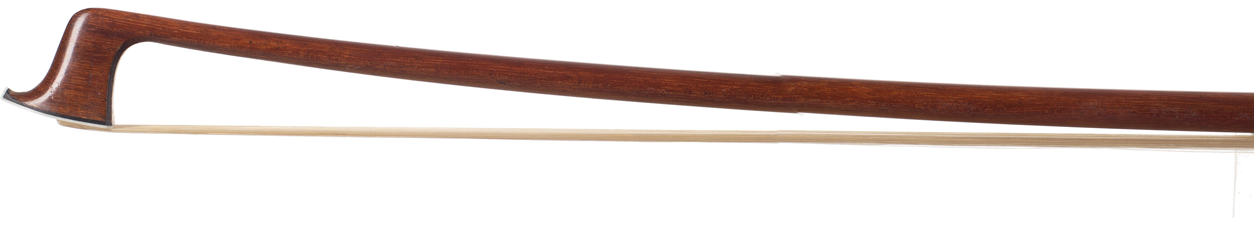 A nickel-mounted violin bow by Cuniot-Hury, France, circa 1910 — head