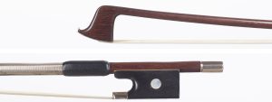 A gold-mounted violin bow by James Tubbs, London — head and frog