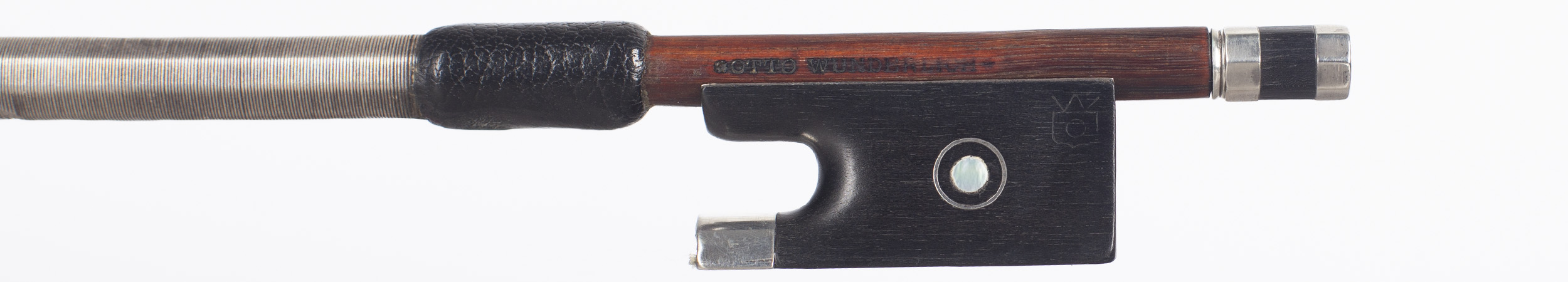 A silver-mounted violin bow by Otto Wunderlich — frog