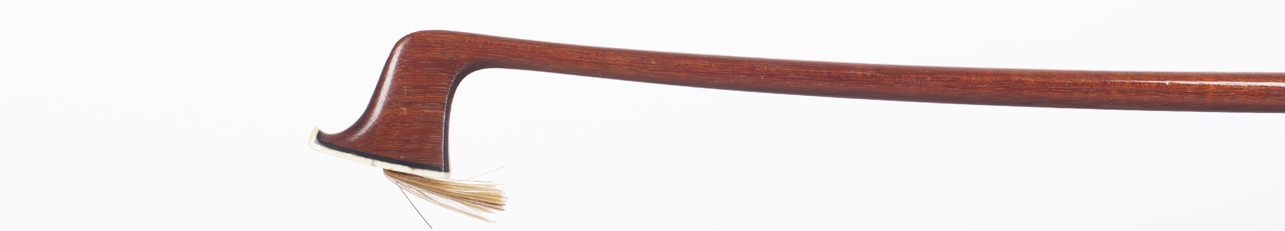 A silver-mounted violin bow by Otto Wunderlich — head