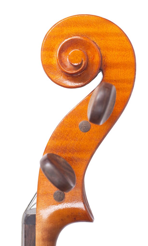 Viola by Karl Müller, circa 1980 — scroll