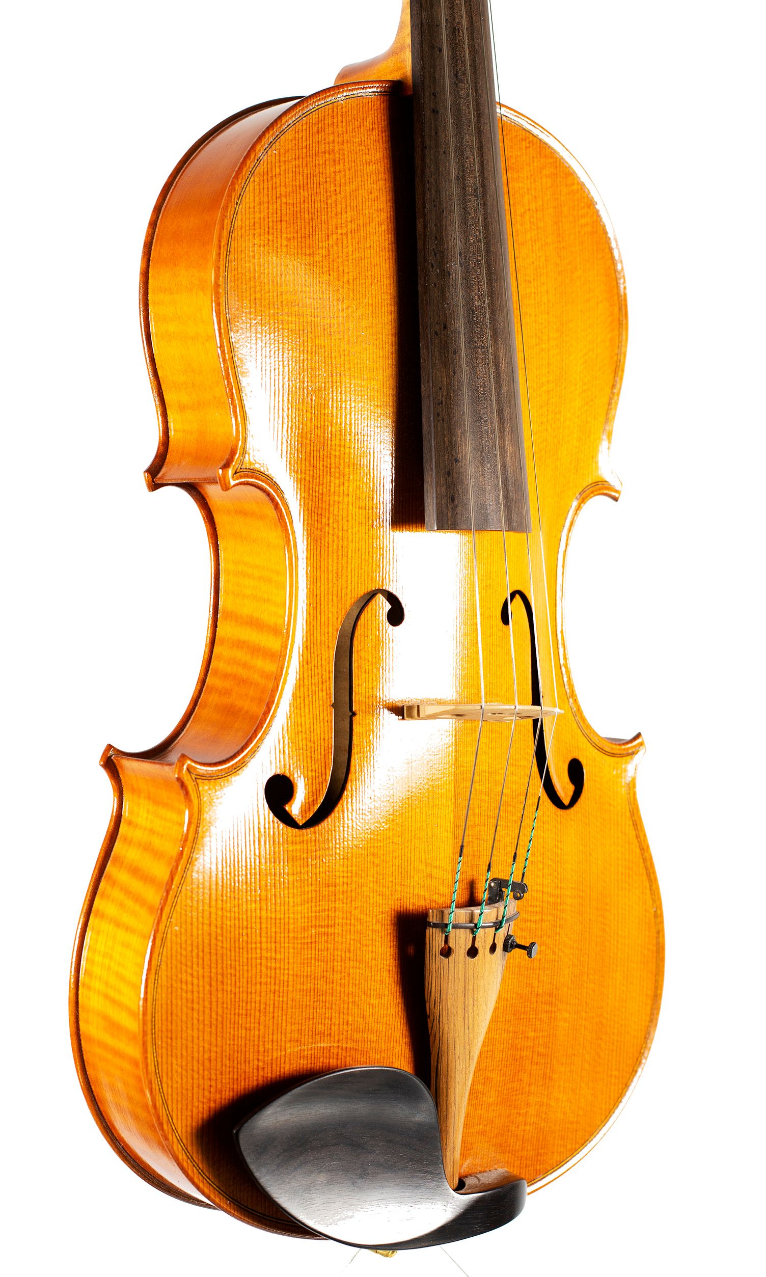 Viola by Karl Müller, circa 1980 — angled view, 40°