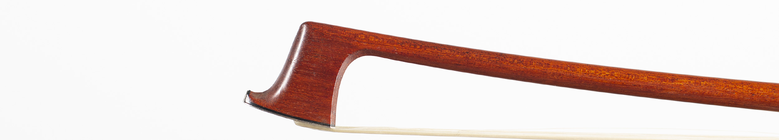 A silver-mounted viola bow by John Clutterbuck — head