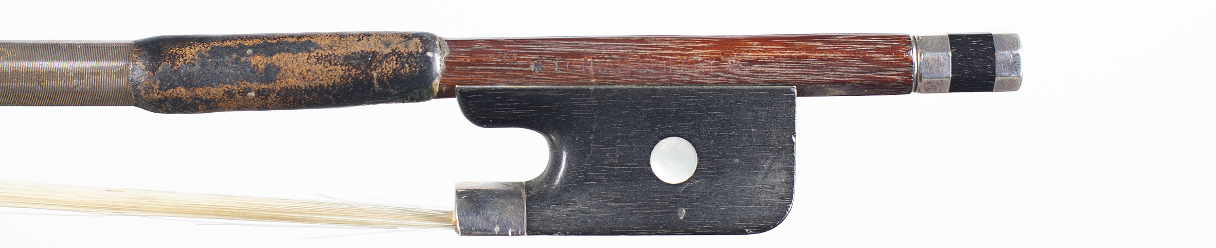 A silver-mounted viola bow by Lothar Seifert, Germany, circa 1920 — frog