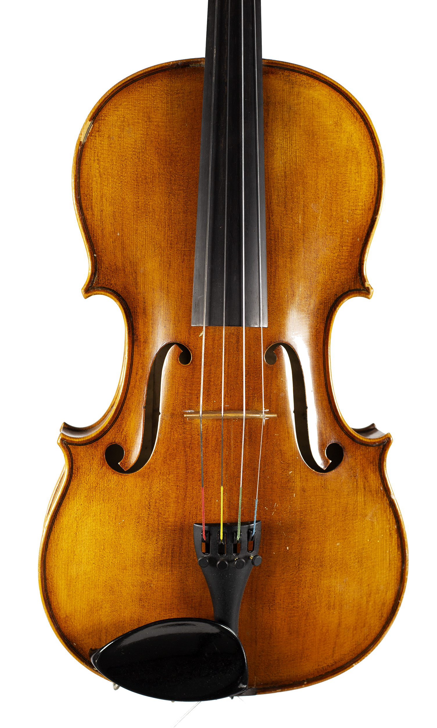 A viola by Walter Müller, Germany, circa 1960 — angled view, 10°