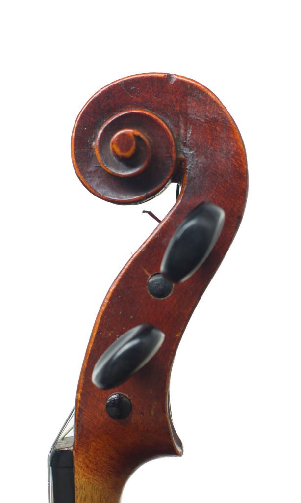 Violin, Workshop of Jerome Thibouville-Lamy, Mirecourt, 1910 — scroll