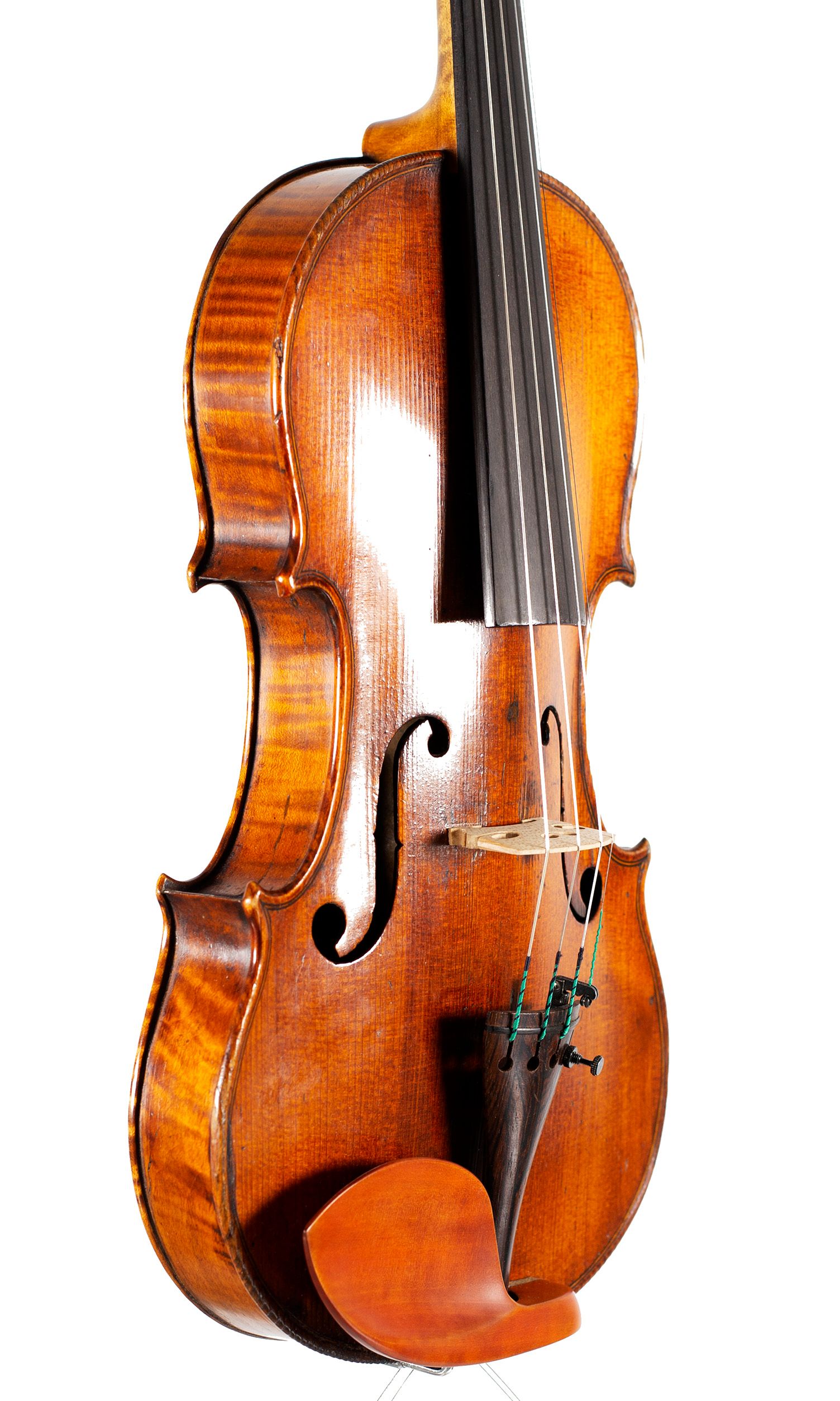 Violin by Jacob Fendt, London, circa 1830 — angled view, 50°