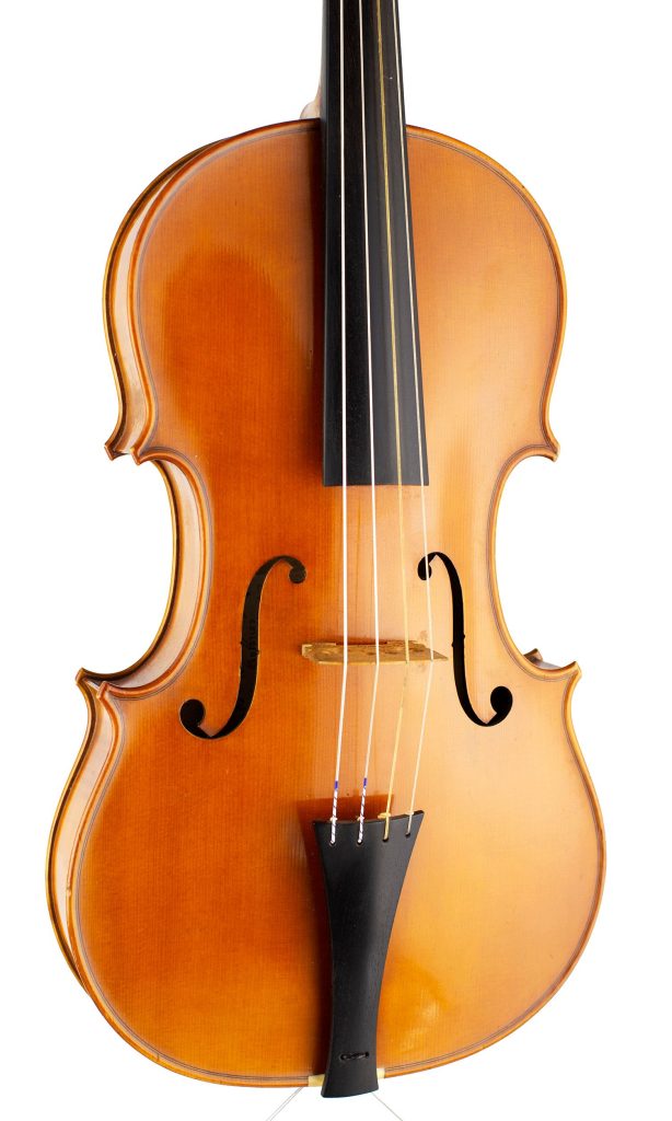 A viola by Rowland H. Ross, Guildford, 1984 — angled view, 20°