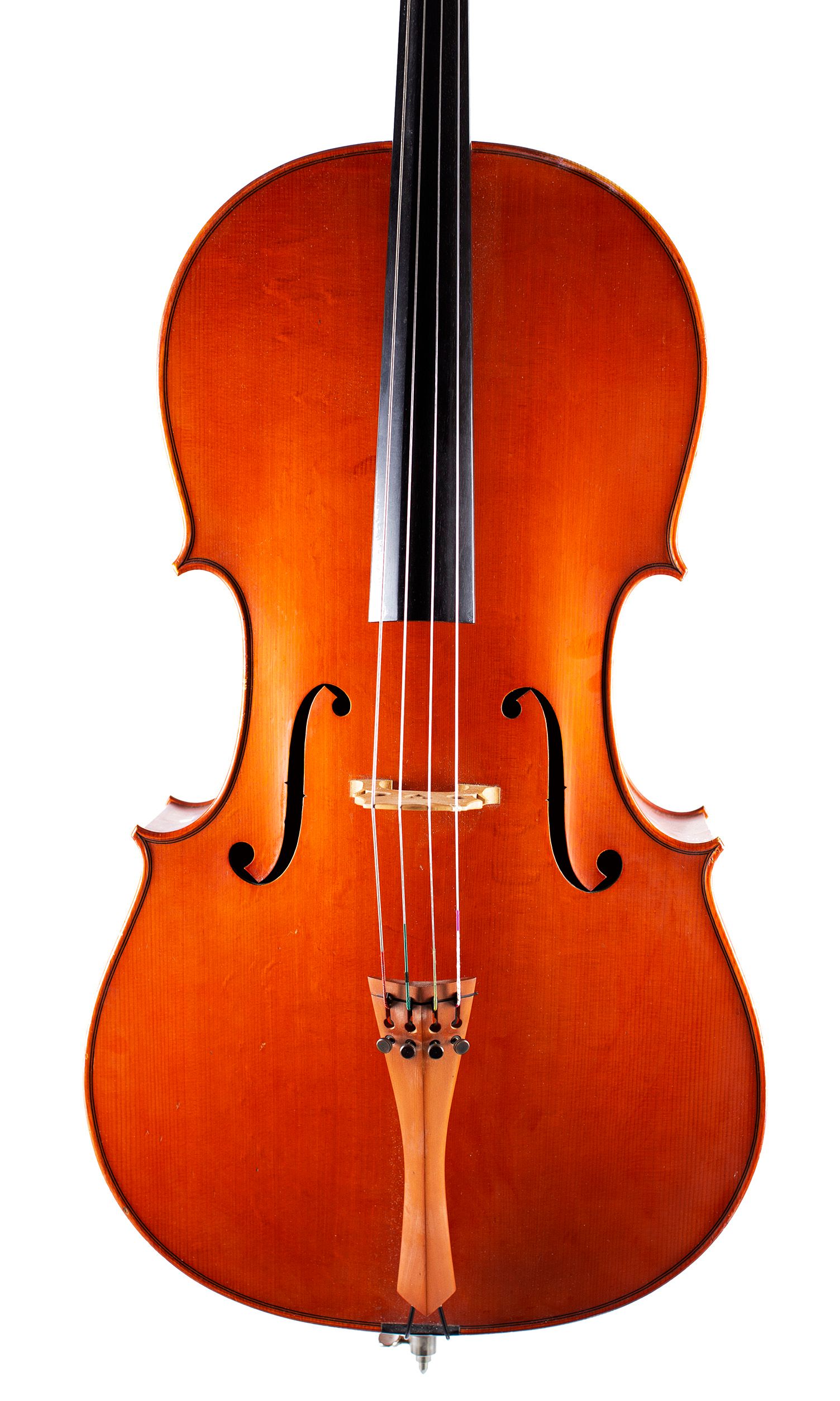 A cello by Rowland Ross, Guildford, 1979 — front