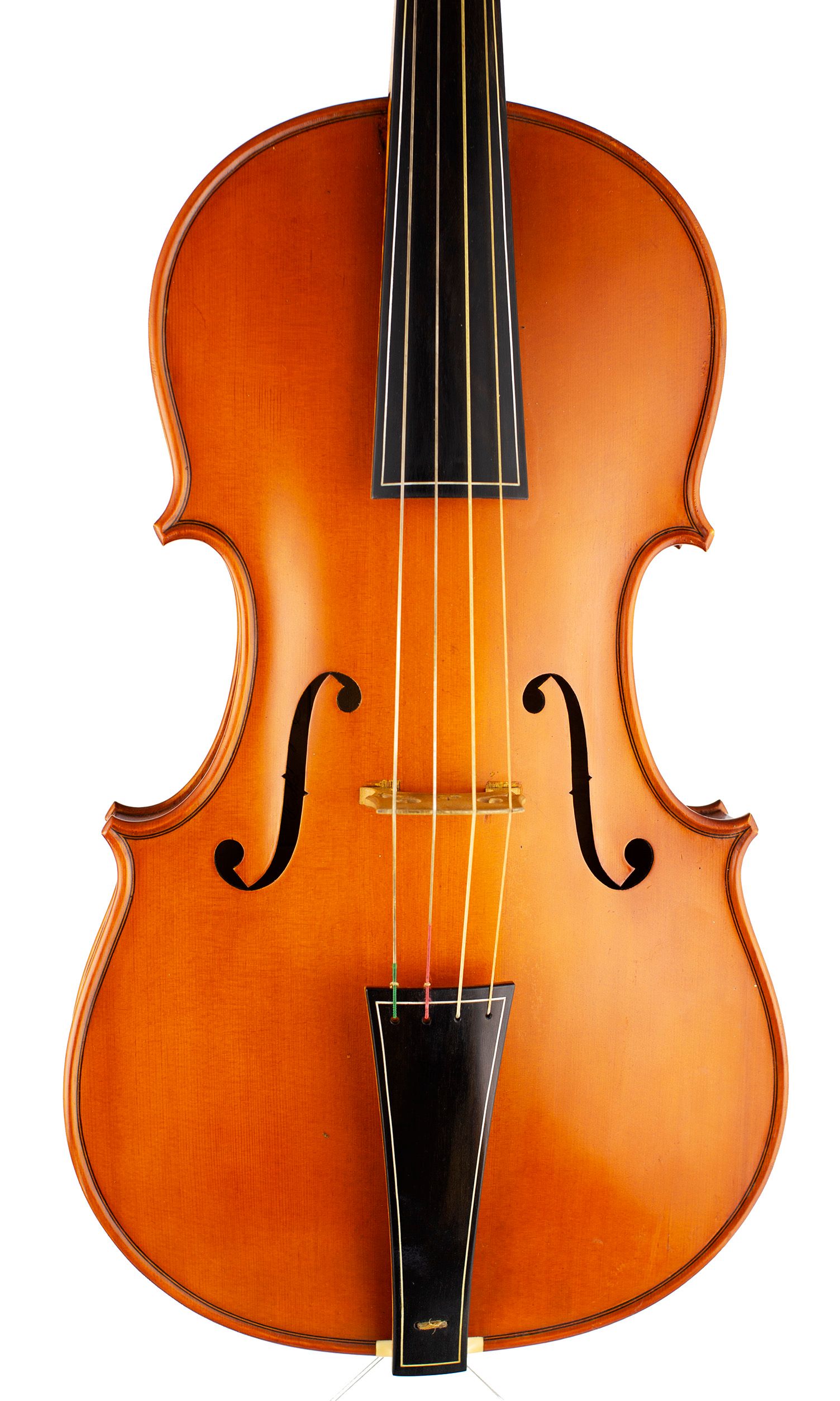 A large viola by Rowland Ross, Guildford, 1978 — angled view, 10°