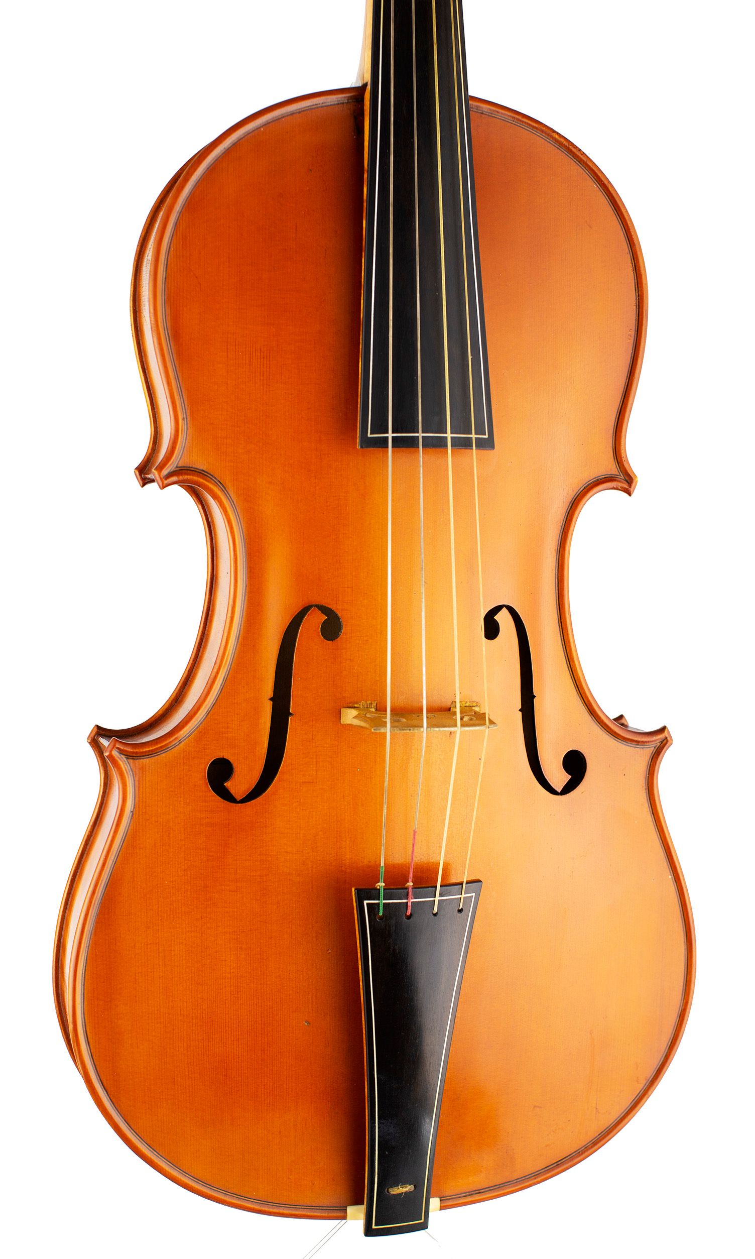 A large viola by Rowland Ross, Guildford, 1978 — angled view, 20°