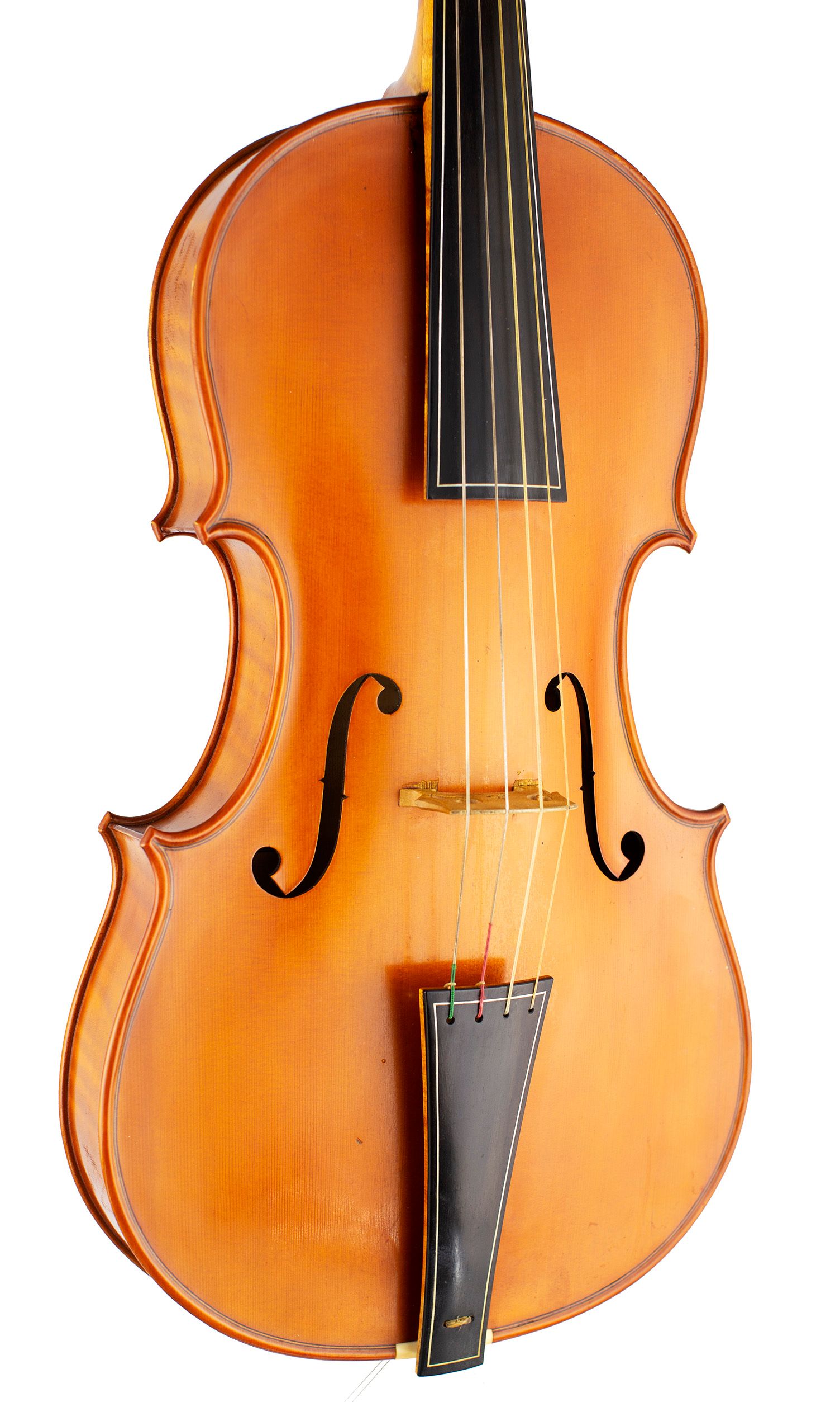 A large viola by Rowland Ross, Guildford, 1978 — angled view, 30°