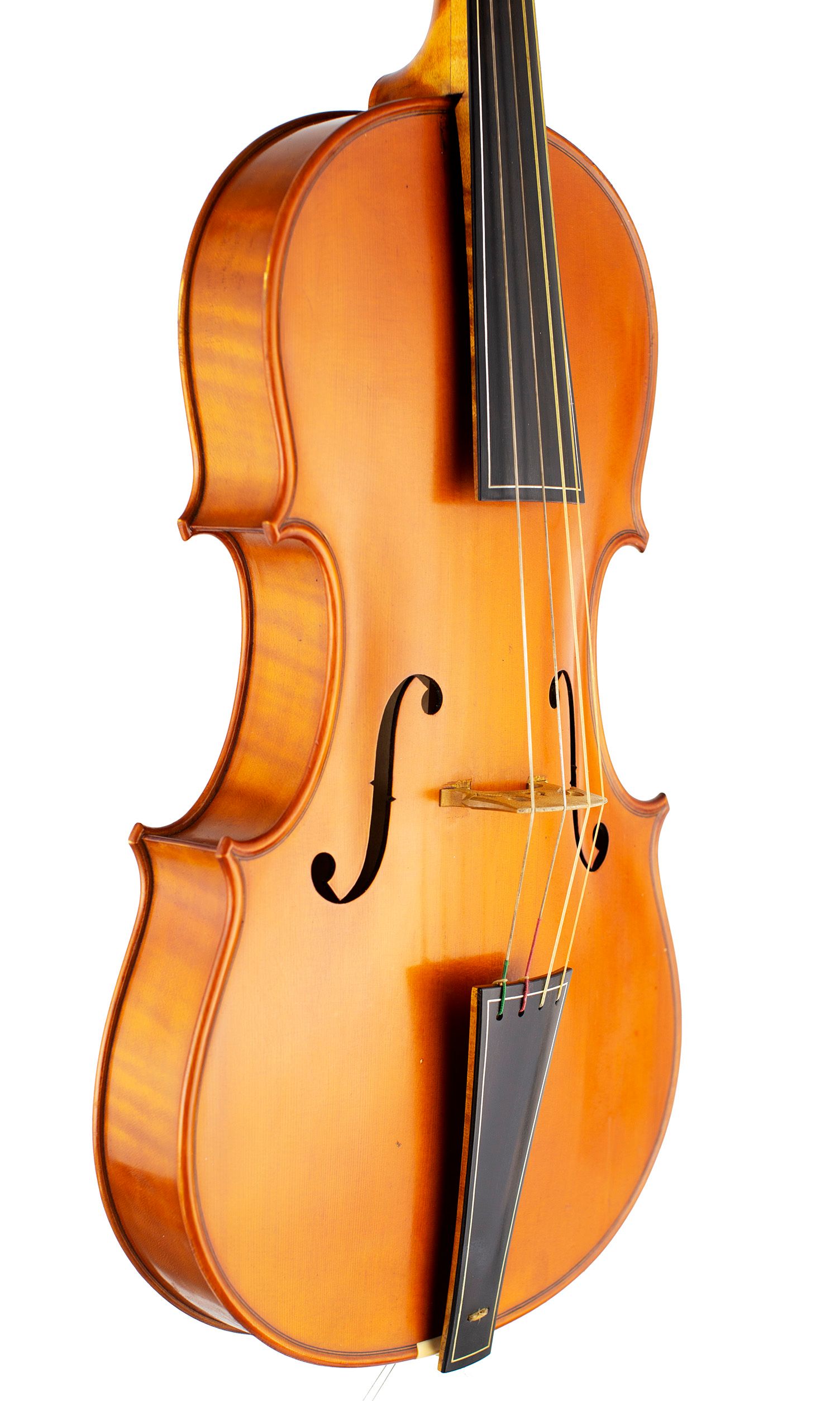 A large viola by Rowland Ross, Guildford, 1978 — angled view, 50°