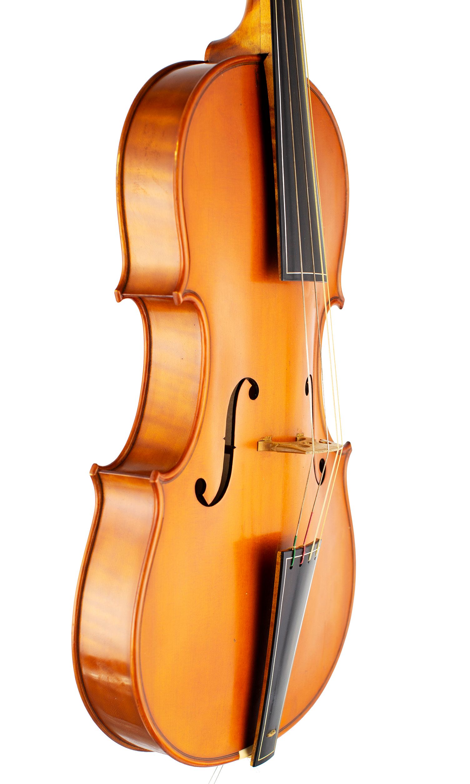 A large viola by Rowland Ross, Guildford, 1978 — angled view, 60°