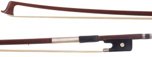 A silver-mounted violin bow, by Louis Bazin — head and frog