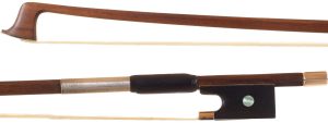 A gold-mounted violin bow, by H. R. Pfretzschner — head and frog
