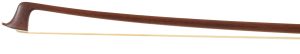 A nickel-mounted violin bow, by H. R. Pfretzschner — head and frog