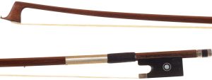 A silver-mounted violin bow, by Gunter A Paulus — head and frog