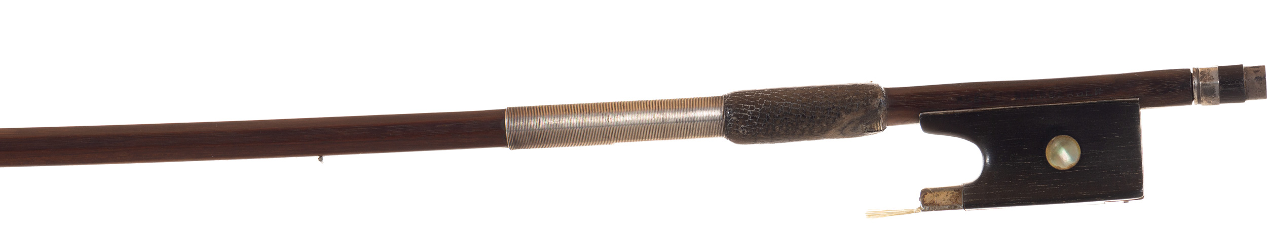 A silver-mounted violin bow, by Albert Nurnberger — frog