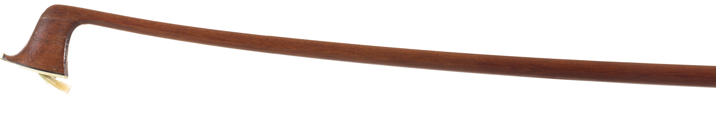 A nickel-mounted violin bow, by Albert Nurnberger — head